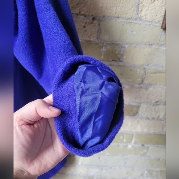 Vintage Jessica London Cobalt Blue  Asymmetrical Coat Jacket Size 24 - Picture 3 of 10